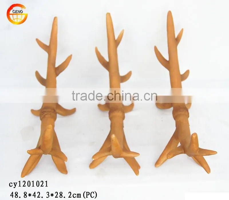 Hot selling resin brown deer antler decoration
