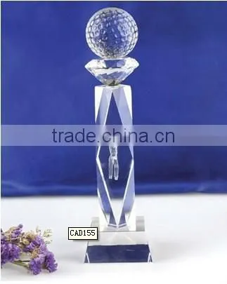 2016 elegant crystal golf ball awards and trophies