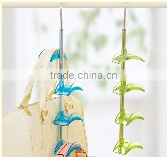 360 Degree Rotatable 4 Layer Hook Rack Bag Rack Bag Hanger