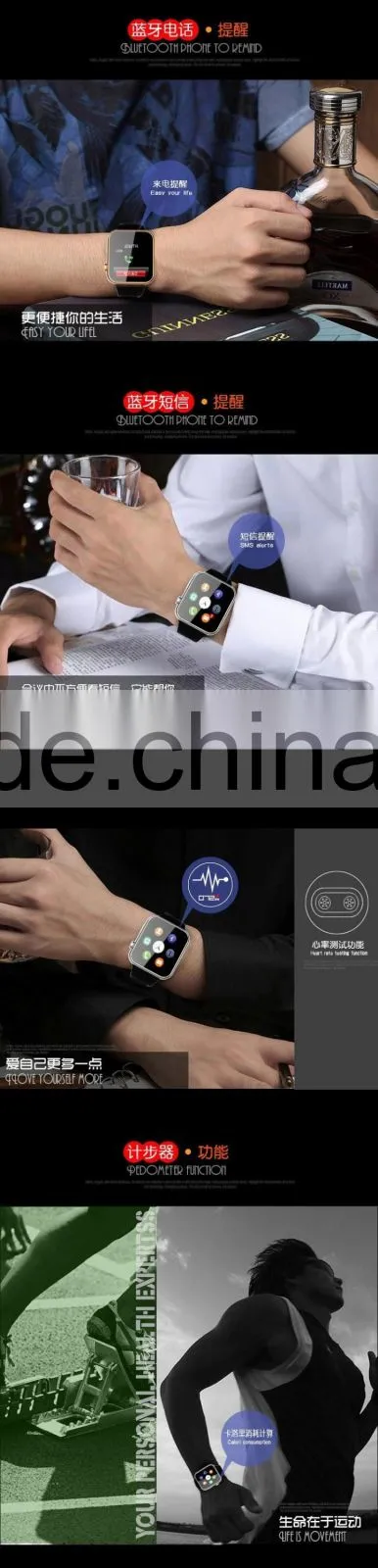2015 new innovate hot sale A9 bluetooth smart watch for apple andriod phone