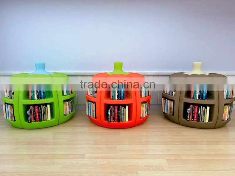 Solid color plastic kids school cheap library bookshelf