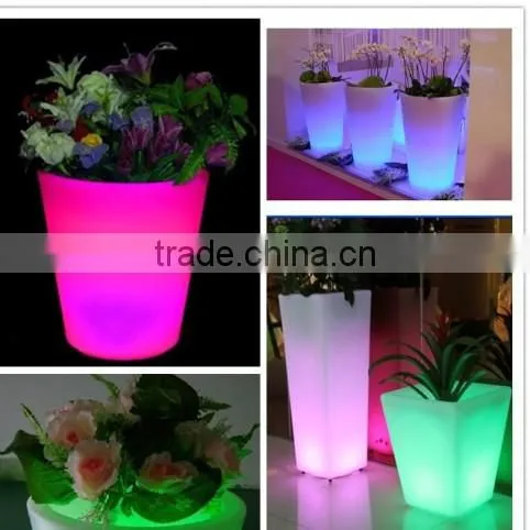 LED large and tall flower pots /led cheap plastic tall plastic flower pots glowing flower pot