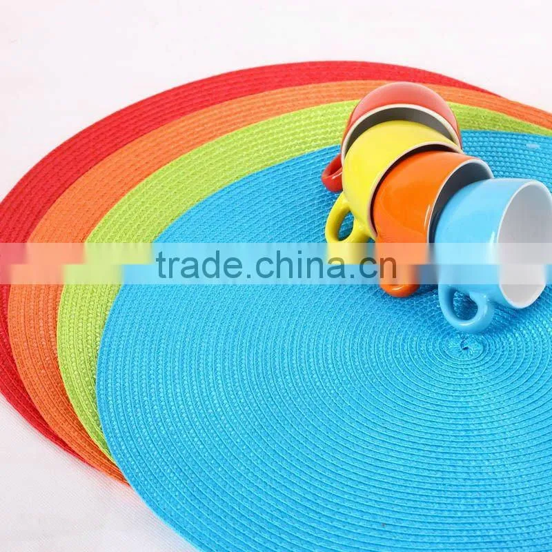 orange pp round placemat/tablemats for dinner sets/plastic placemats