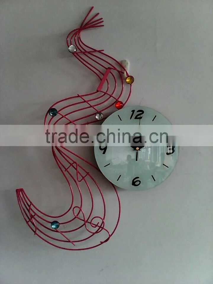 Pink wall digital clock metal wall clock