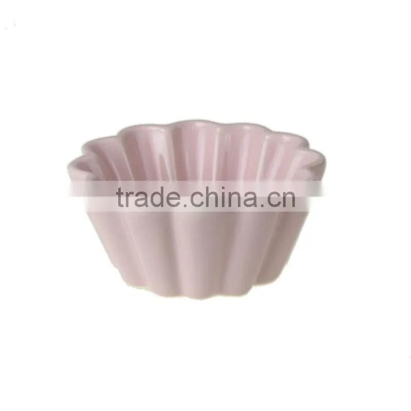 3.5" flower shape customized stoneware ice cream serving bowl