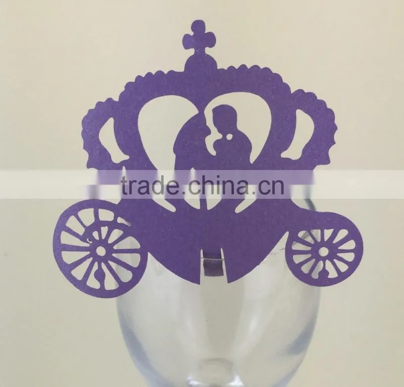 party favors supplier wine glass card laser cut wedding place card