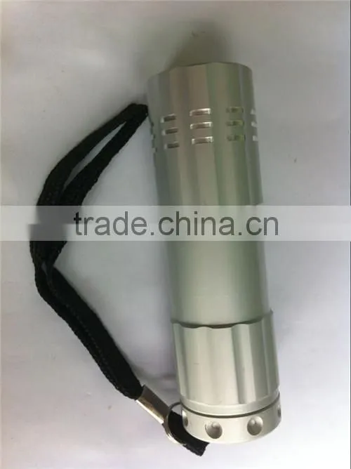 Hot Mini aluminum 9 LED Flashlight torch