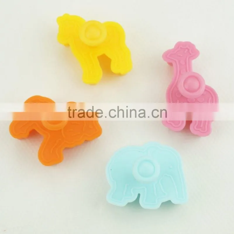 47047 4pcs Impressions animal horse elephant dear Fondant Mould Silicone Fondant Tools