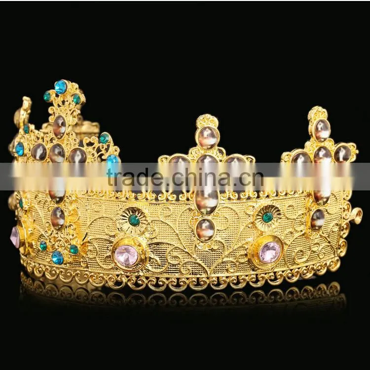 FC001-001Fashion Baroque Style Headband Wedding Pageant Crown Beauty Queen Crystal Crown