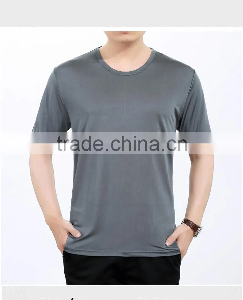 Promotional low price summer round neck white 140g polyester cotton blend blank t shirt manufacturer bangladesh