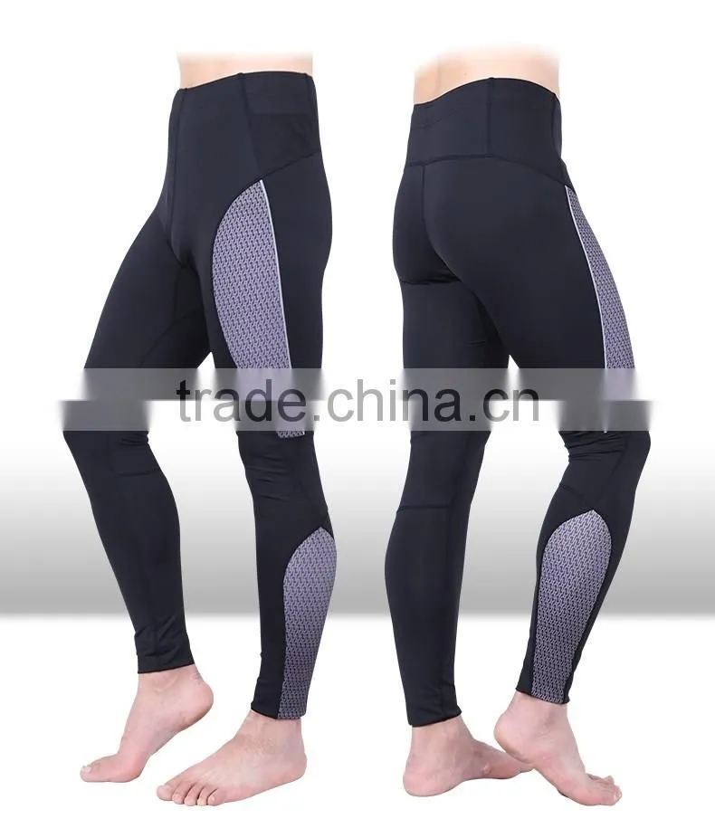 contrast color nylon spandex fitness wear men, leggings for men, men yoga pants