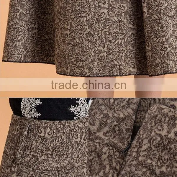 2014 latest fashion garment factory ladies high quality long winter skirts