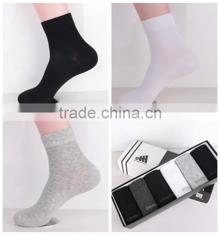 Men cotton dress socks solid color custom made design