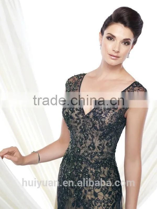 black lace deep v neck off shoulder mother bride elegant evening summer dresses