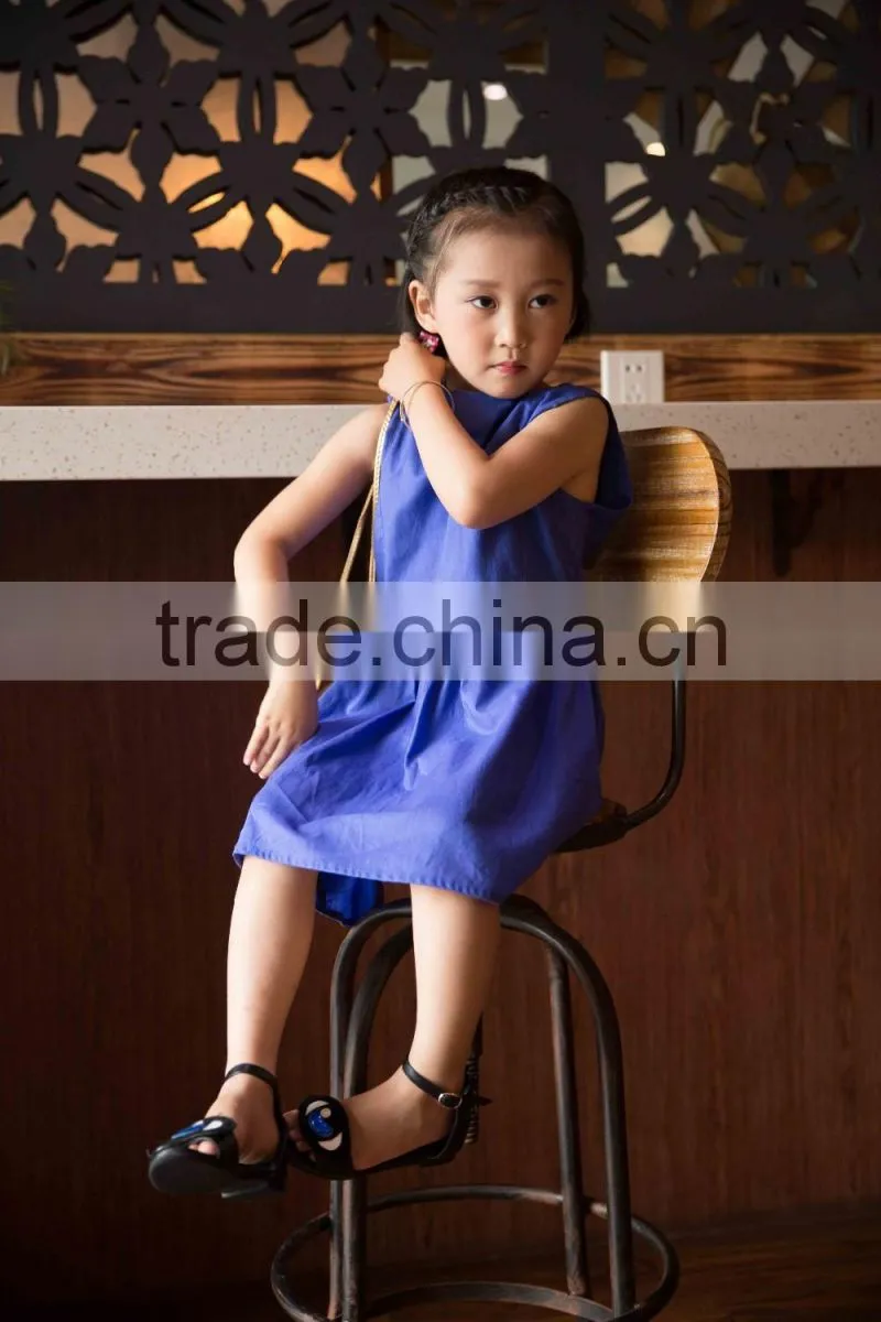COOL KID ZONE 2016 sleeveless modern cotton linen breathable children summer girls linen dress