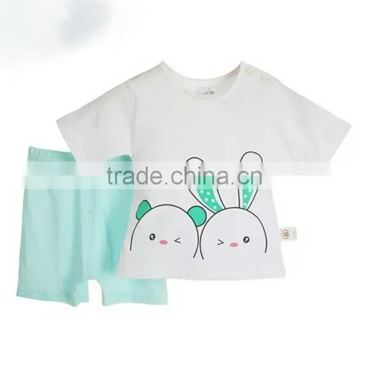 Wholesale Cotton New Spring And Autumn Kids Clothing Set Rabbit Top And Baby Pants For Infant