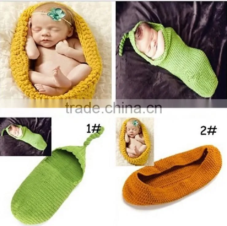 baby swaddle cocoon baby sleeping bag knitted baby hat photo prop