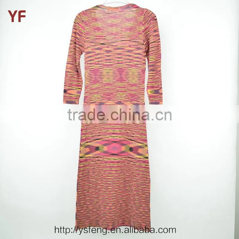 Latest Western Winter Long One Piece Dress Women Sweater