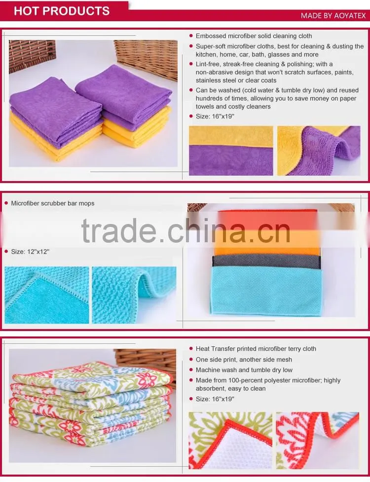 100% printed polyester microfiber tea towel cheap custom tea towels