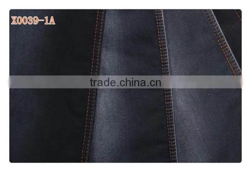 X0039-1A cotton/polyester/spandex sulfur black double layer soft stretch fabric
