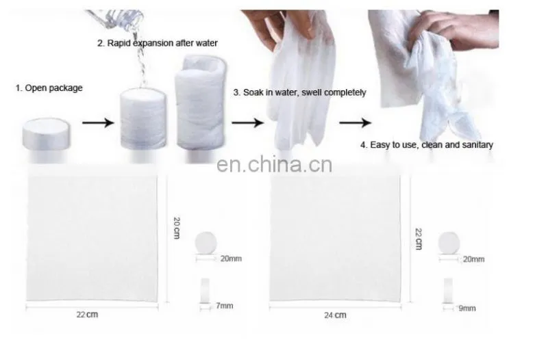 100%rayon mini coin compressed Tablet tissue/coin magic mini tissue