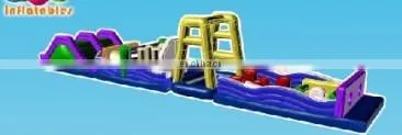 soccer sport long track advertising Inflaable Obstacle Course With Slide