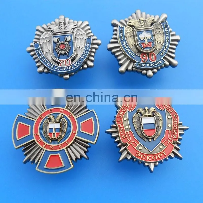 Russia feature air force souvenir memorial gifts gold plate soft enamel 3D metal medal with ribbon