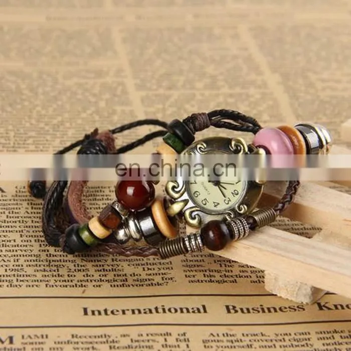 High quality arrivals fashion stainless steel genuine charm leather pocket watch