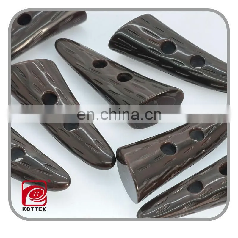 Custom plastic toggle button, leather horn toggle button