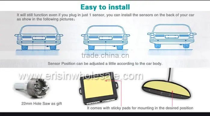 Erisin ES266 New Car Parking Sensor Alarm System