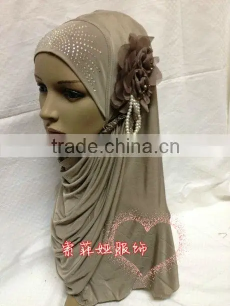A564 professional PEARL hijab islamic head scarf FLOWER muslim hijab
