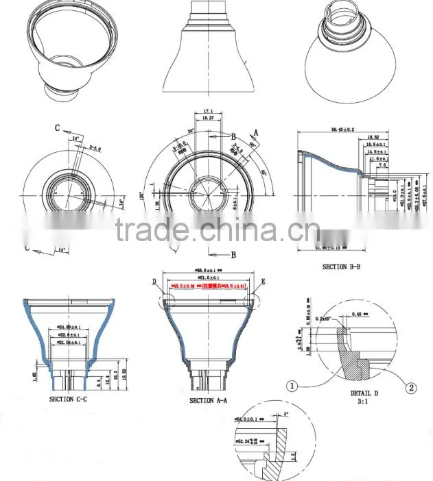 high power led components A55 heatsink