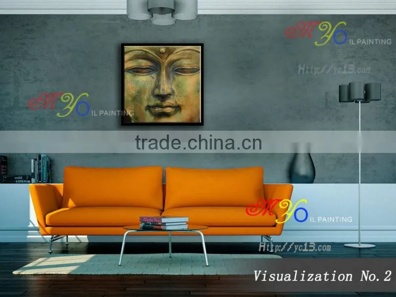 oil painting on canvas decoration green buddha hand painted