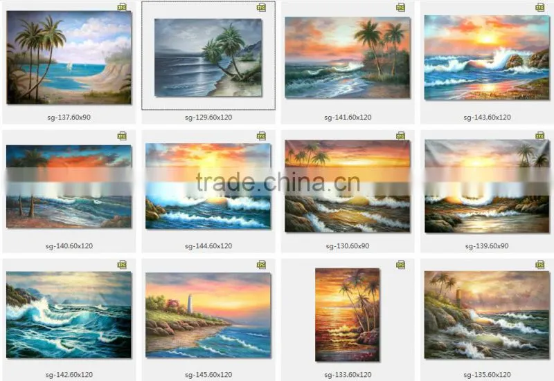 hot selling modern hand painted wall art decoration seascape oil painting