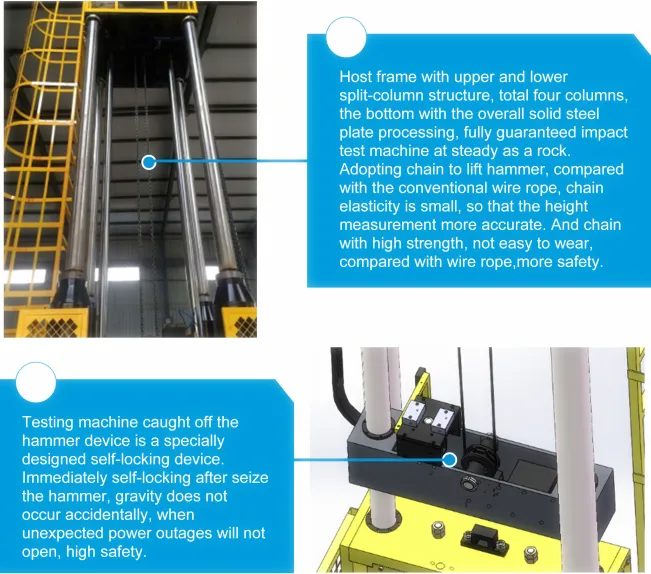 DWTT 100kj WCJ ISO 7765 ASTM D1709 Drop Weight Tear Tester Drop Hammer Impact Testing Machine