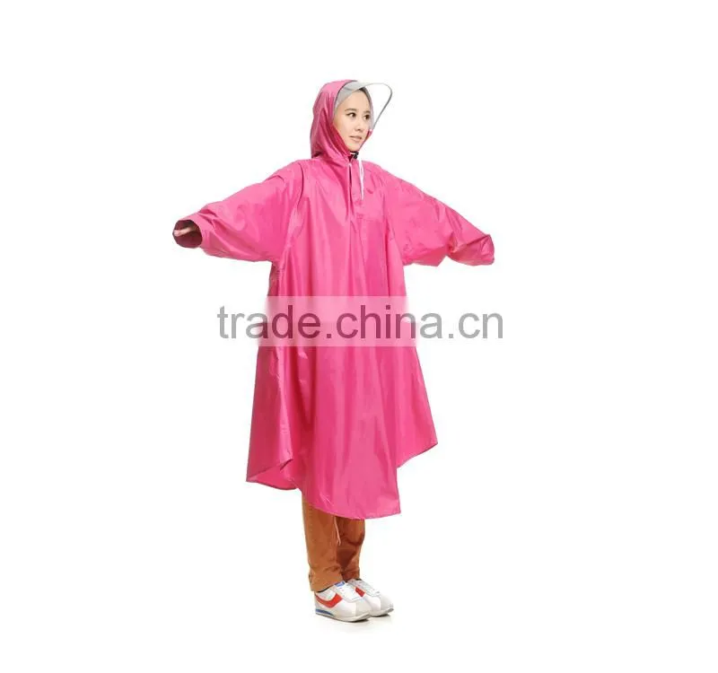 Unisex outdoor waterproof raincoat knee length raincoat