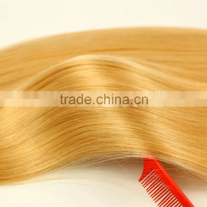 160g 180g 220g 260g full head human remy hair blond clip in hair weaves