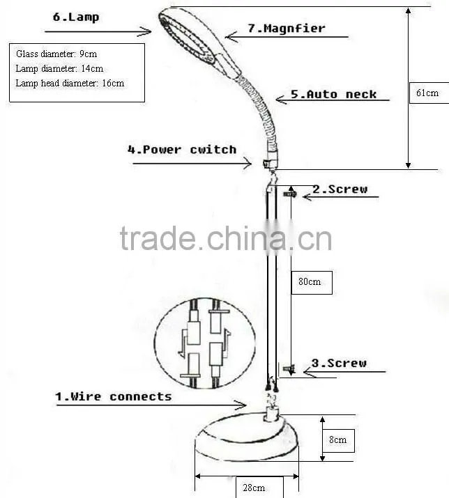 VY-206L Floor Standing Magnifying Lamp Led