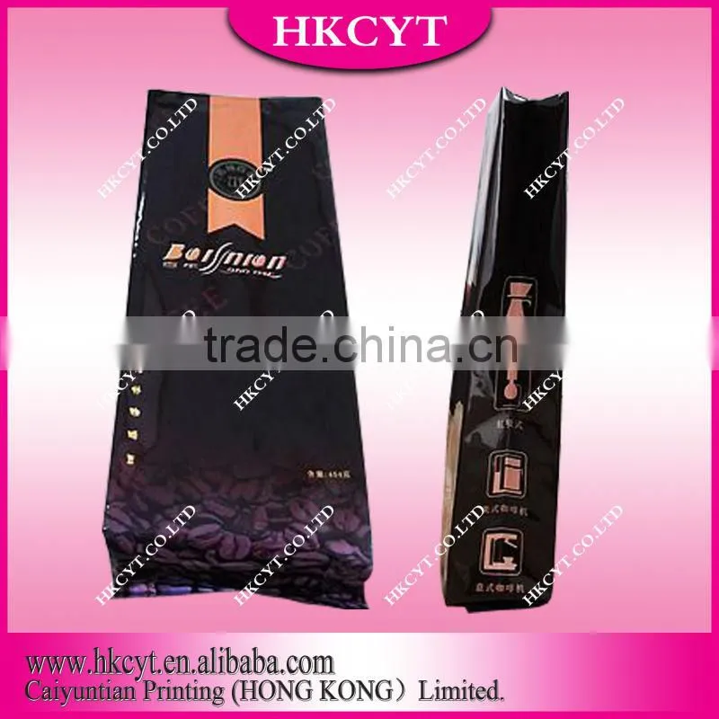 Custom design side gusset coffee packaging bag with valve