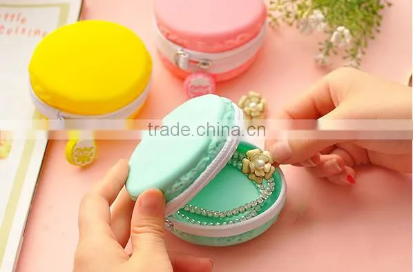 High quality Macaron Cake Shape Silicone Waterproof Coin Purses