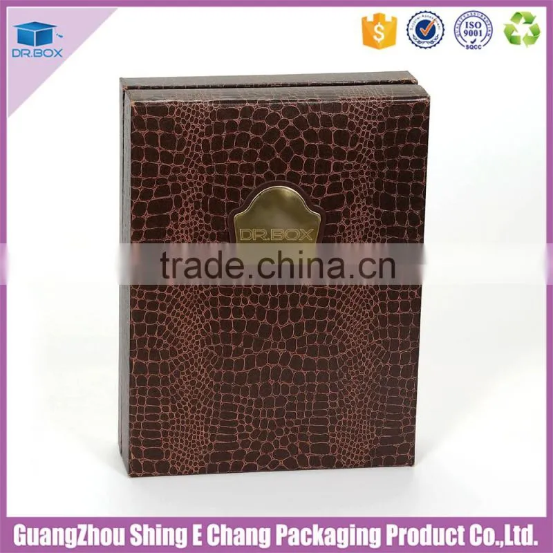 2016 new design rigid glossy paper wine glass packing box