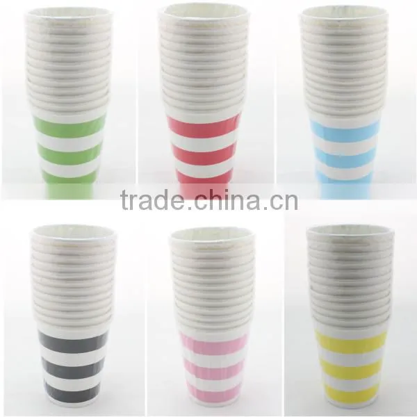 9 Inch Disposable Colorful Round Striped Paper Plate