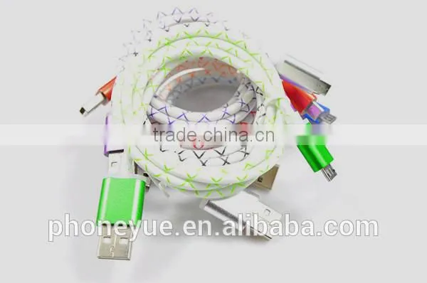 fashional design fish lines mobile micro usb cable for samsung note4