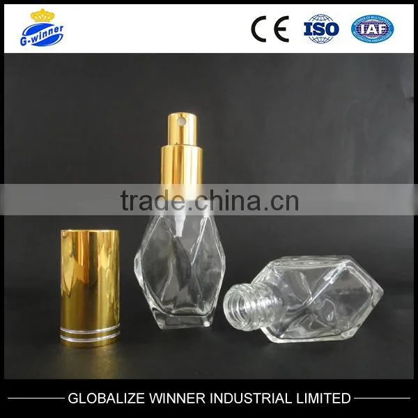3ml clear polygon glass bottles anise bottle used for perfume