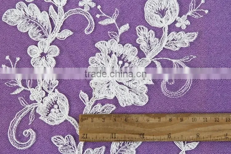 wholesale cheap nylon cotton 3d flower lace embroidered new york wholesale fabric lace for dress
