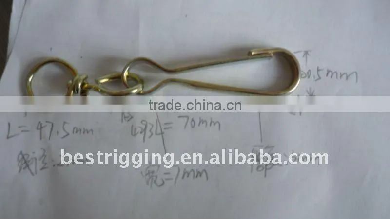 High Quality 4293w Yellow Zinc Plated Steel Spring hook