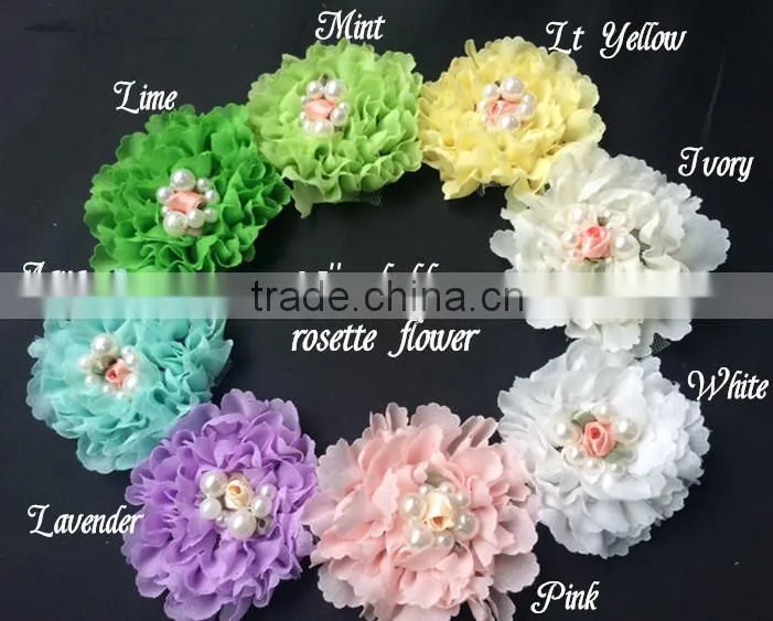 Butterfly shabby trim, pearl chiffon flower