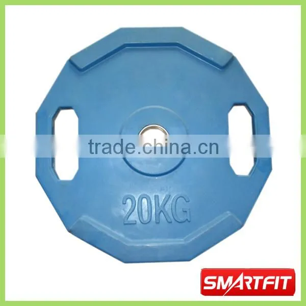 20 kg blue colored polygonal Rubber Plate with handle grip dodecagon shaped weight plate