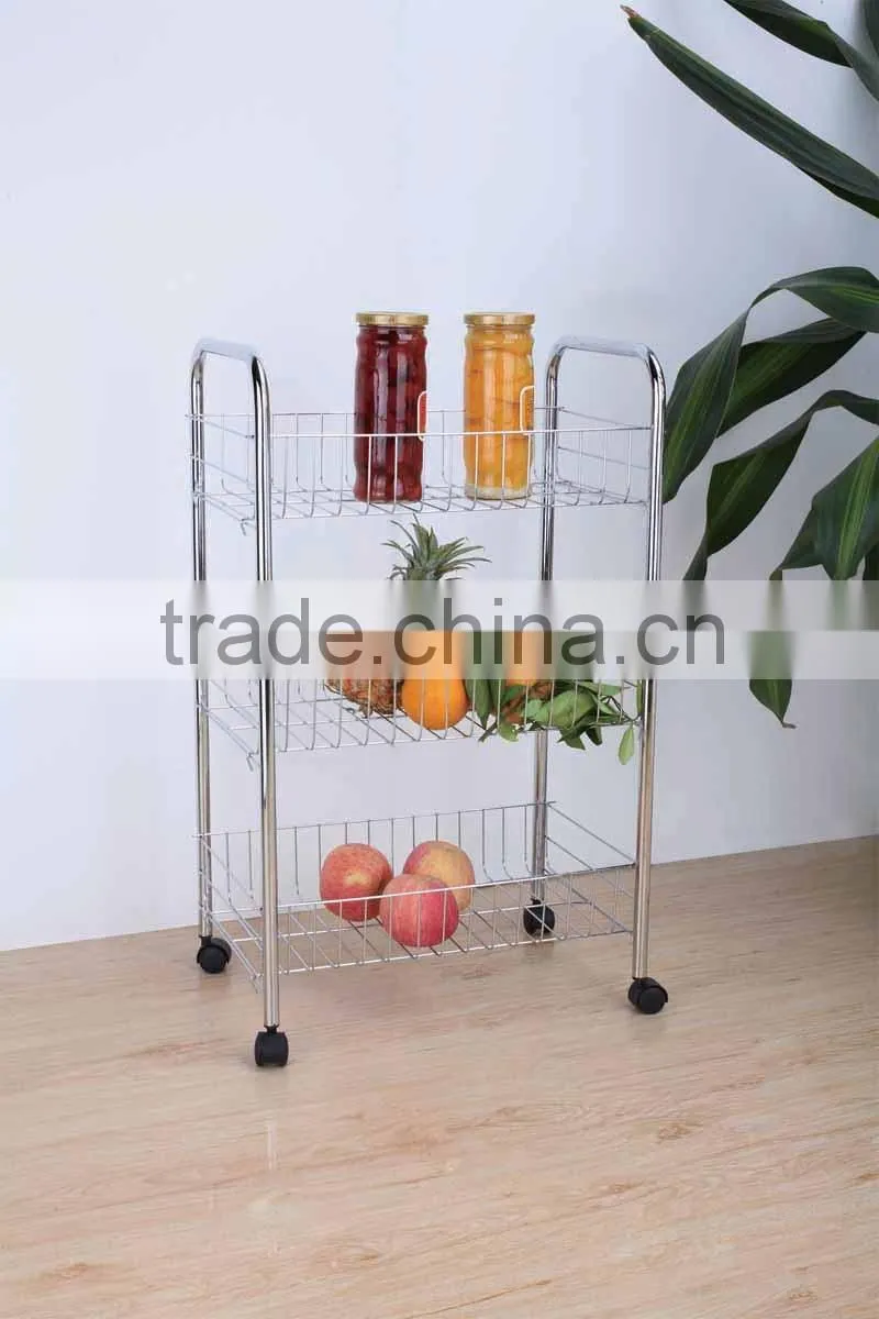 Multifunctional 3 Tier modern movable kitchen rack