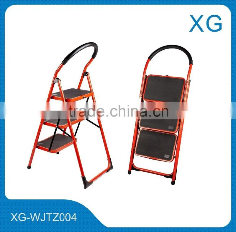 Household red ladders,Iron folding steps ladders,Home working ladders,Insulation ladders